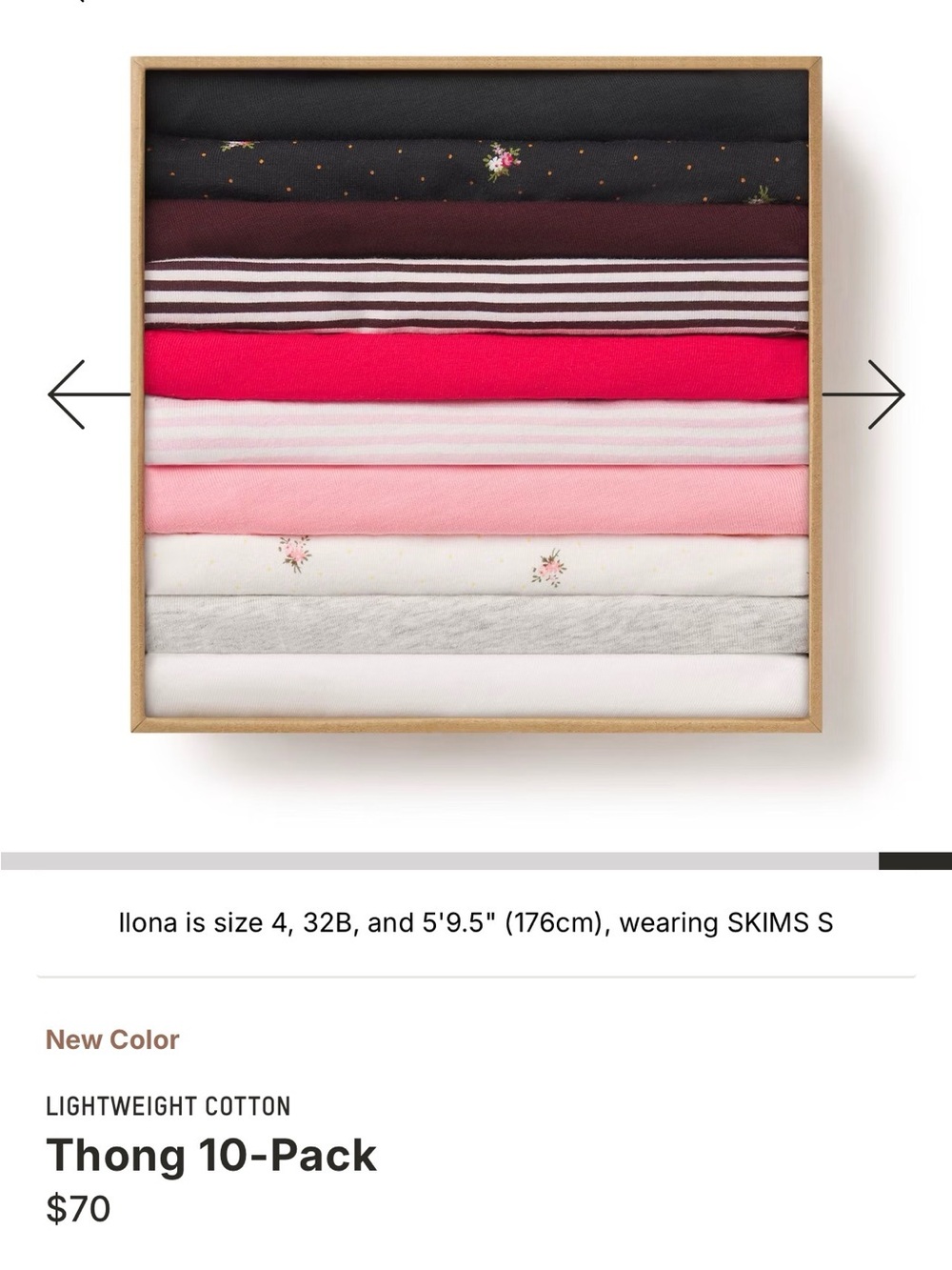 SKIMS Lightweight Cotton Thong 10-Pack - Black, Burgundy, Bright Pink & Neutrals